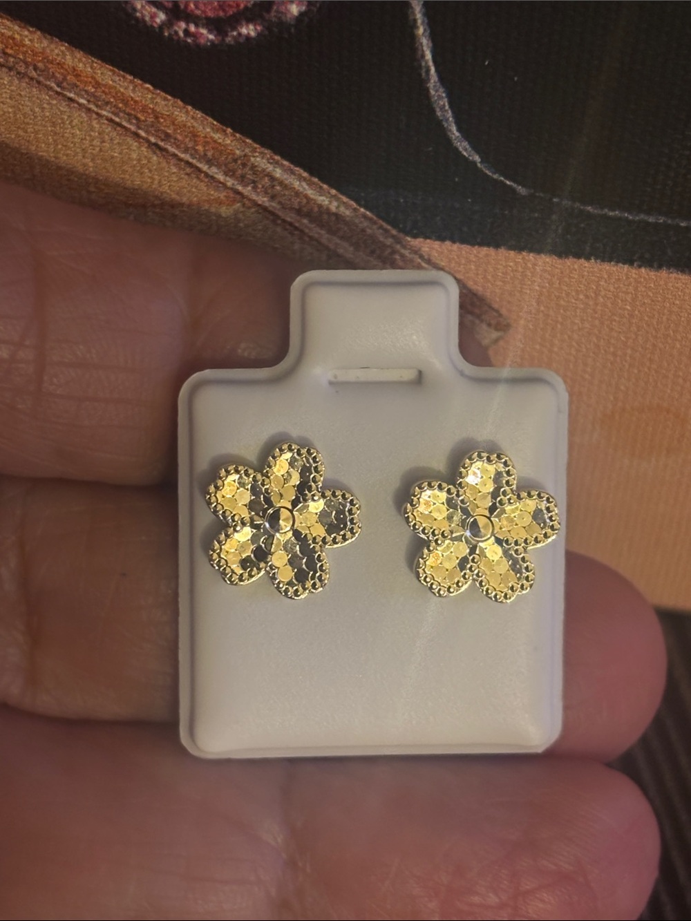 Delicate Gold Floral Stud Earrings for Women